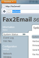 Fax2Email Web UI 1/4